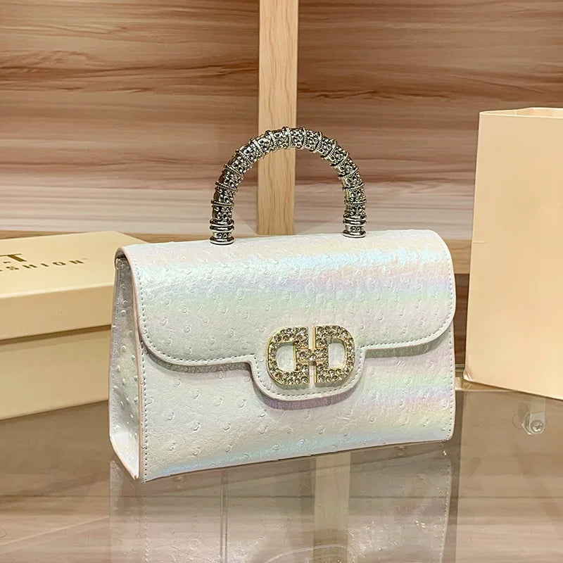 Ostrich Pattern Underarm Elegant Crossbody Bag