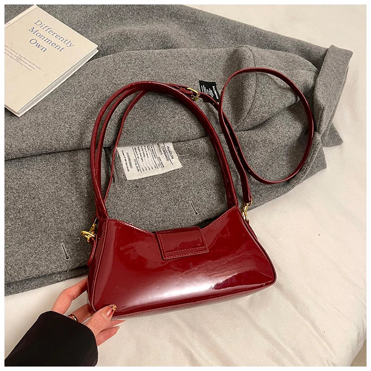Light Luxury Patent Leather Ladies Shoulder Bag