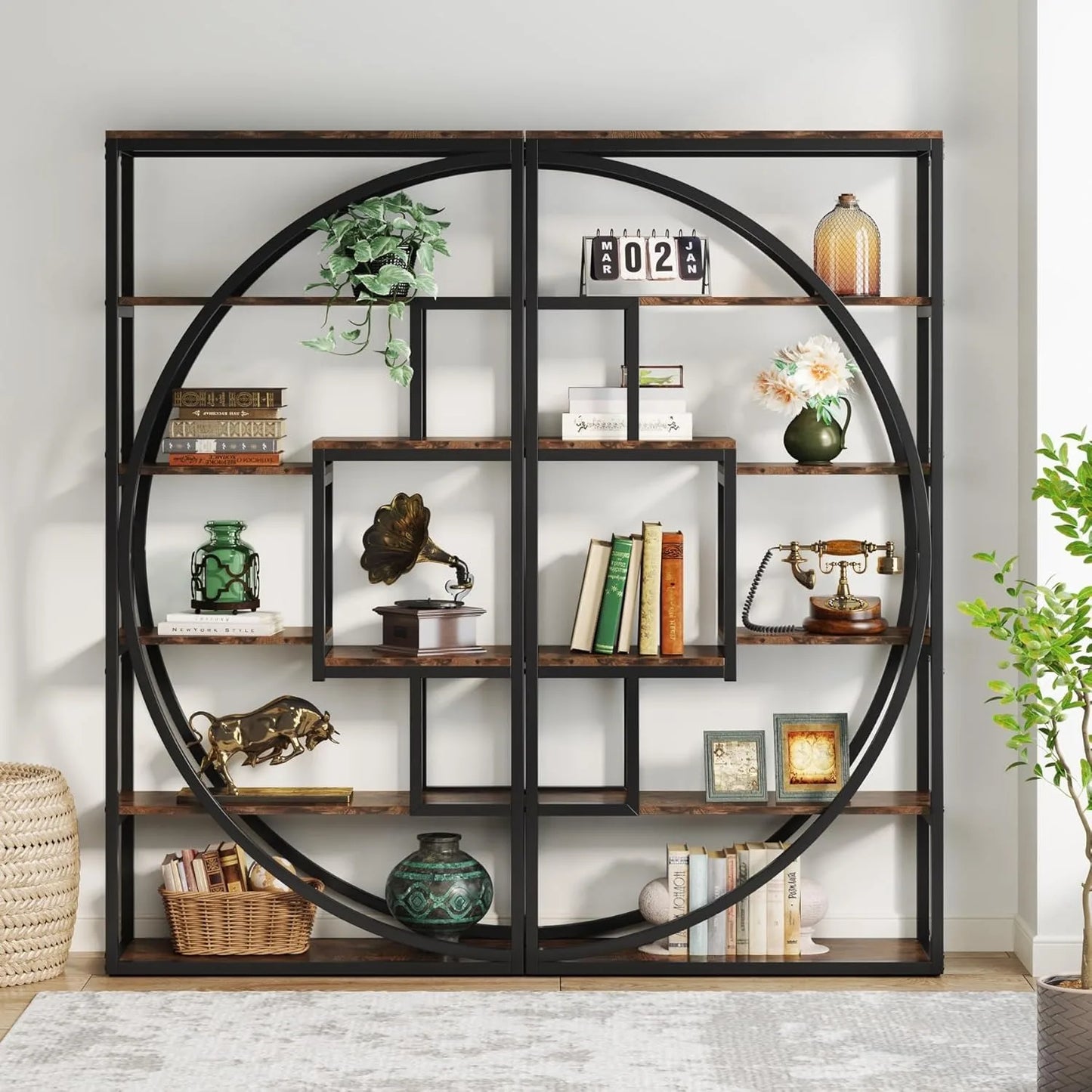 5-Tier Etagere Bookcase, 70.8 inch
