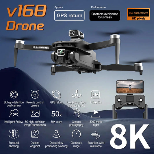 8K 5G GPS HD Aerial Photography Dual-Camera Omnidirectional Obstacle Avoidance Drone