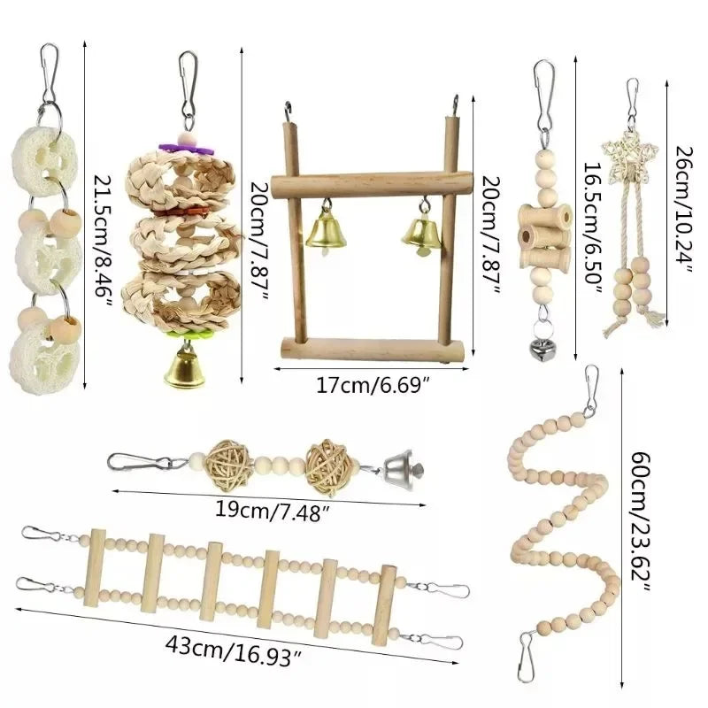 Combination Bird Swing Chewing Training Toys