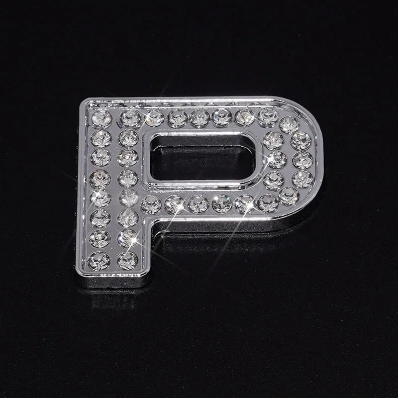 Silver Rhinestone Letters Numbers Car Stickers for Women and Girls