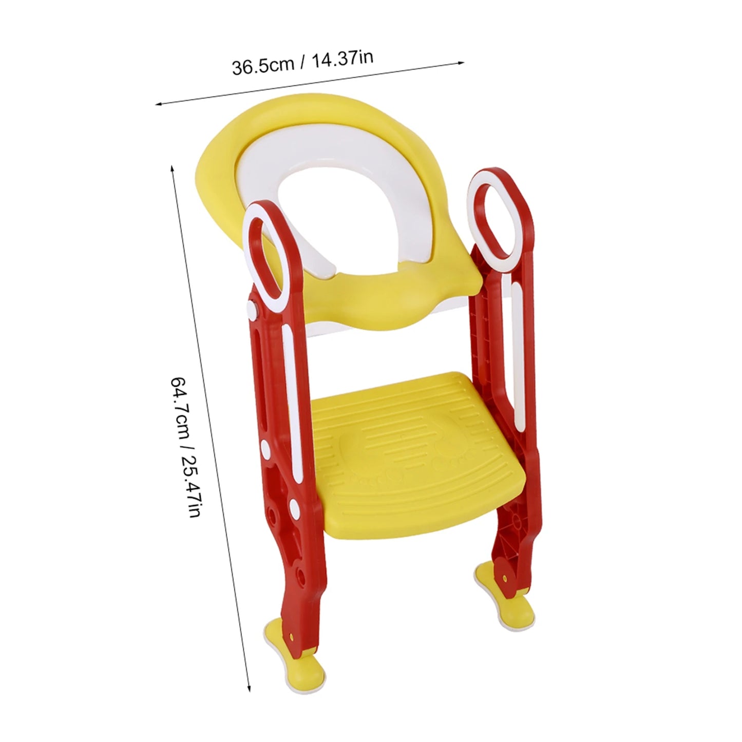 Toddler Soft Toilet Chair Ladder Adjustable Safety Potty Training Seat (Red Yellow)