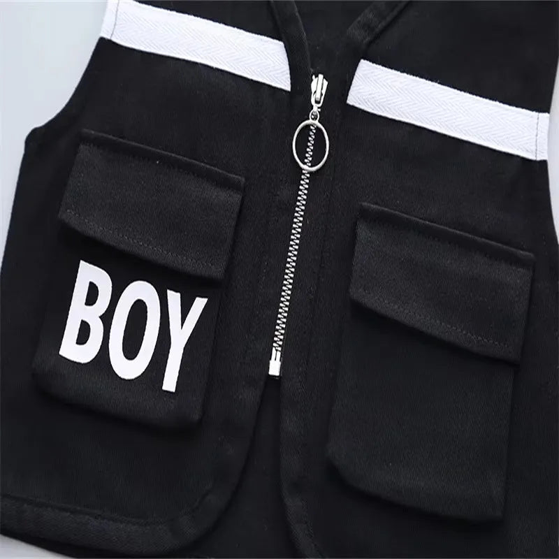 Boys Vest+ Long Sleeves Casual Pants Fashion Suit