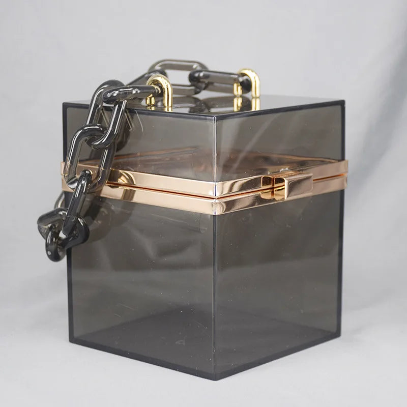 Transparent Square Acrylic Hand Bag