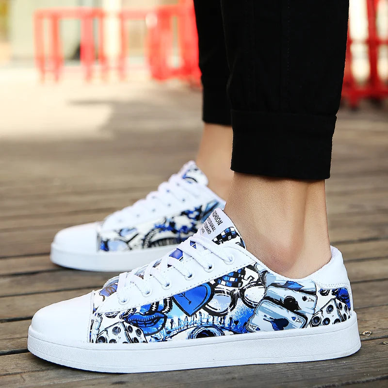 Fashion Graffiti Sneakers Mens Hip Hop Skateboarding Shoes