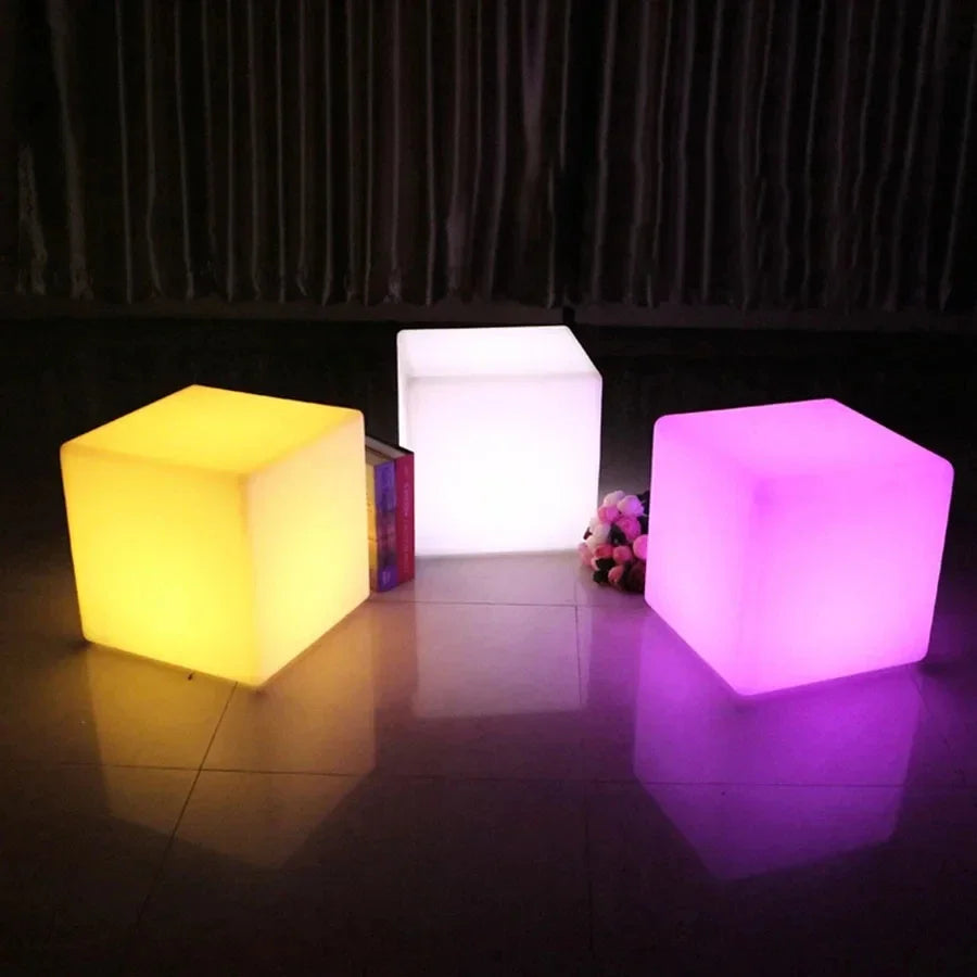Led Luminescent Cube Square Furniture Chair
