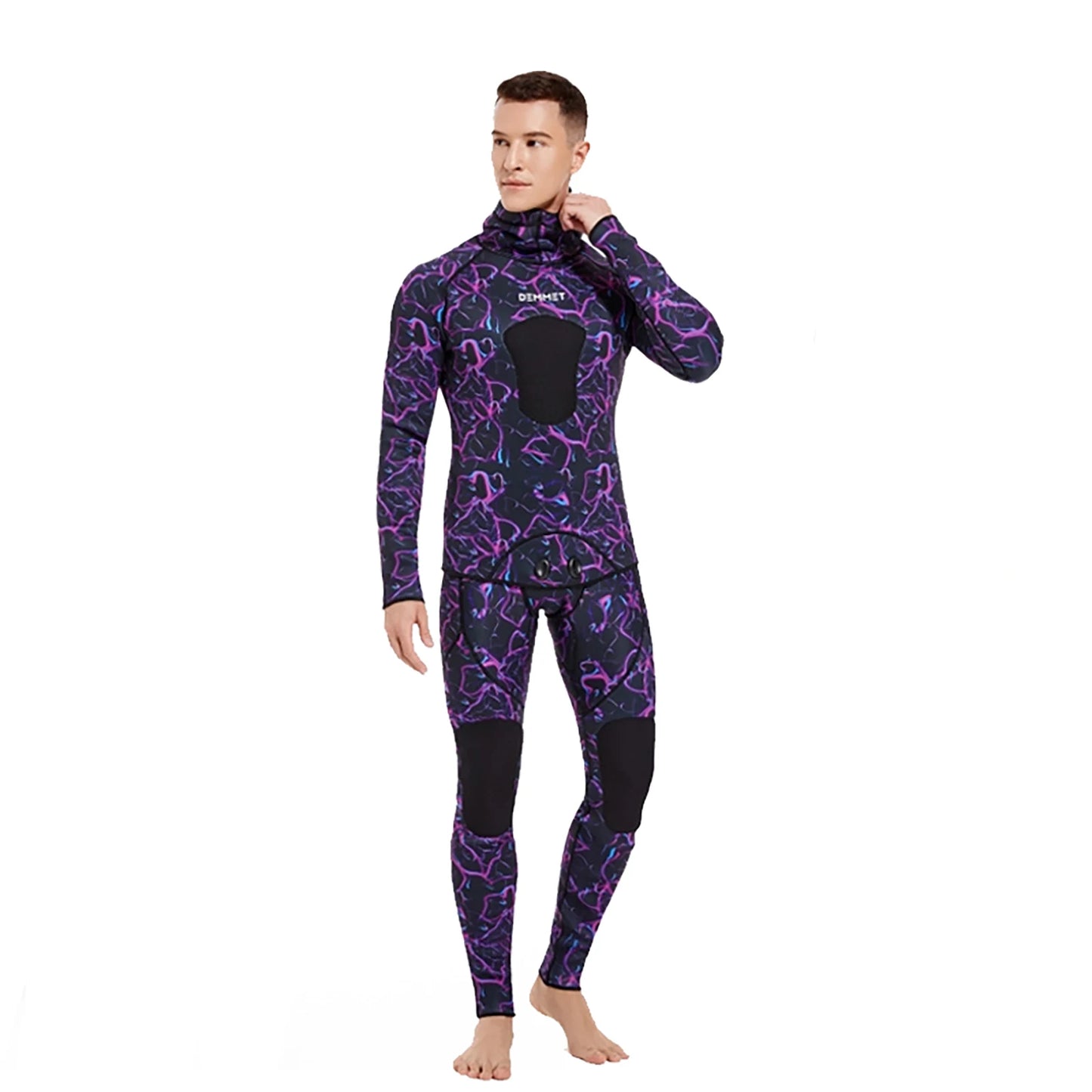 3mm Camouflage Top and Pants Two-piece Hooded Diving Suit