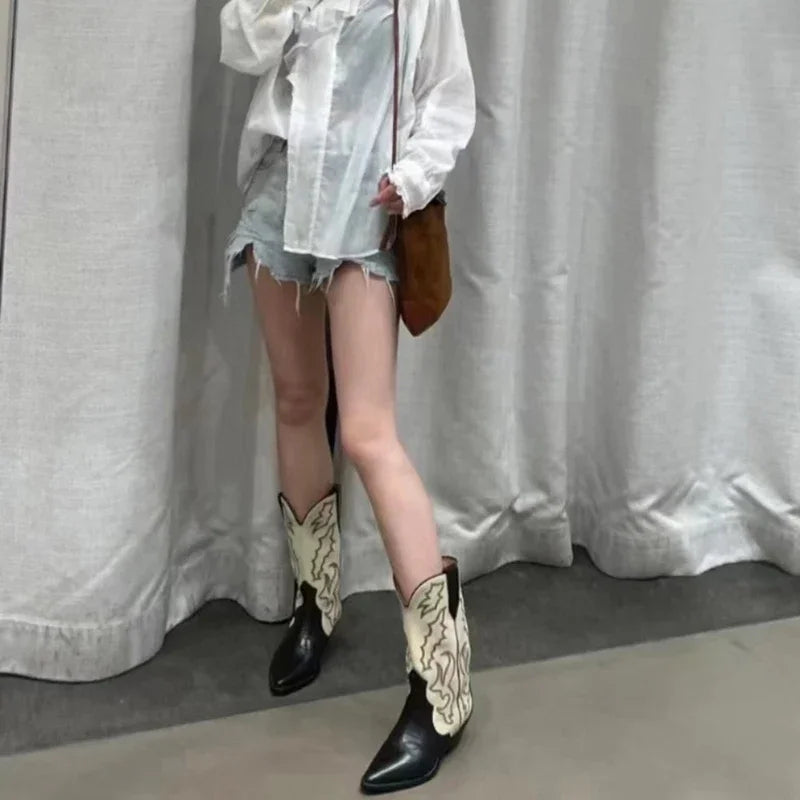Embroidery Western Cowboy Boots