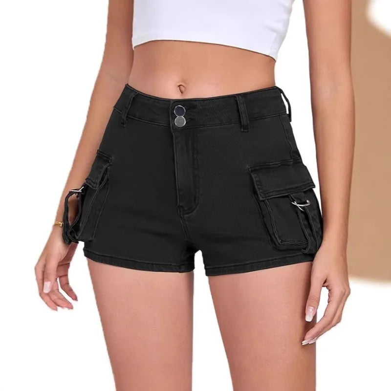 Sexy High Waist Casual Cargo Denim Shorts