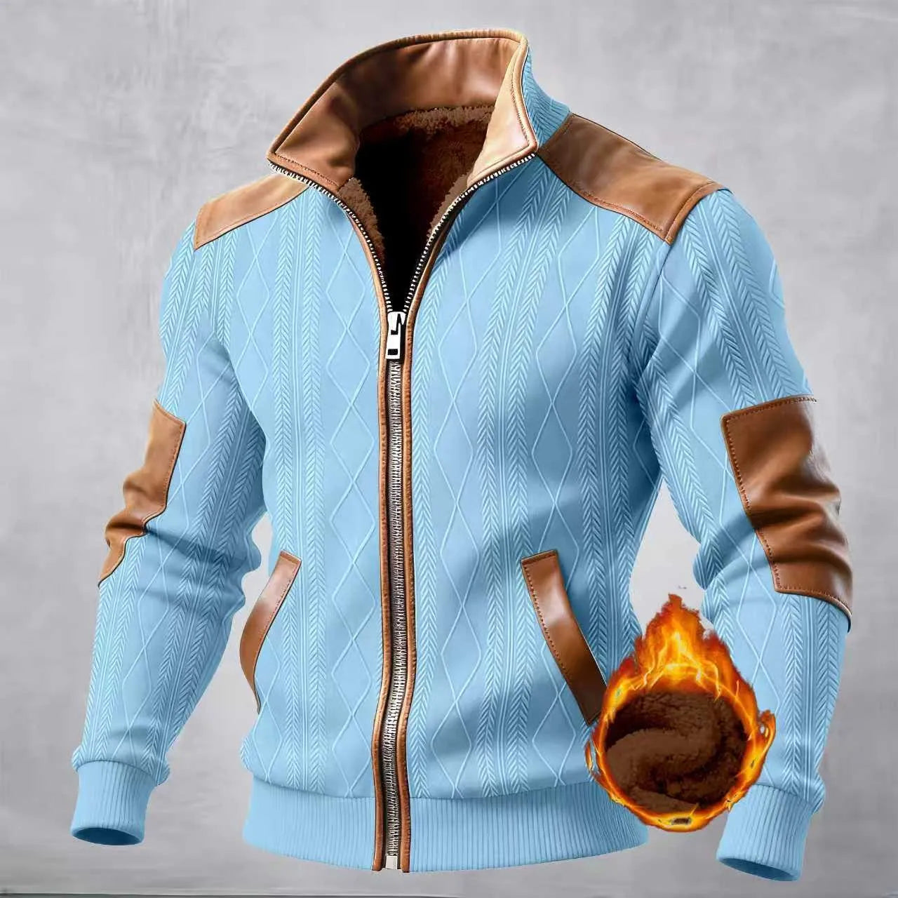 Textured Patchwork Fashion Casual Jacket