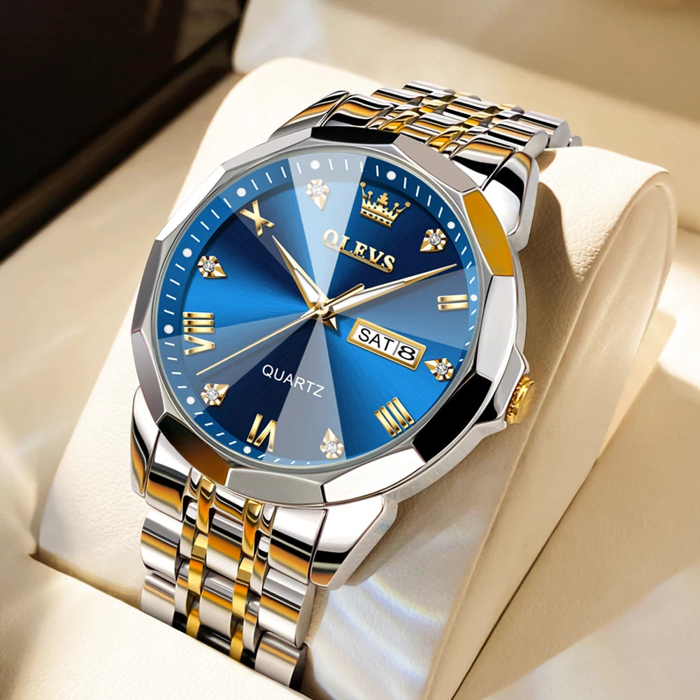 Quartz Waterproof Stainless Steel Luminous Wristwatch