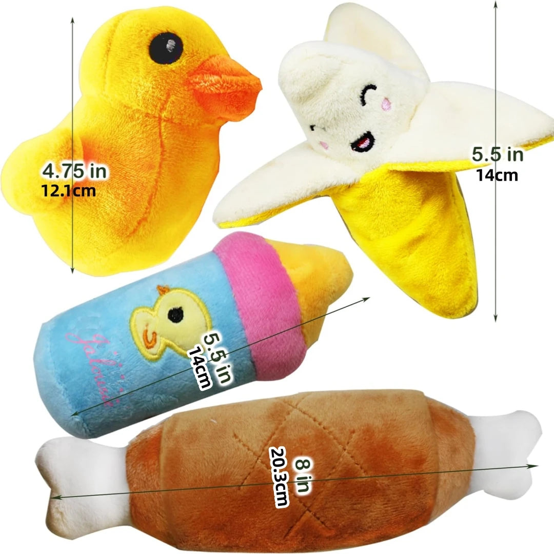 12 Piece set of Plush Animal Dog Toys,