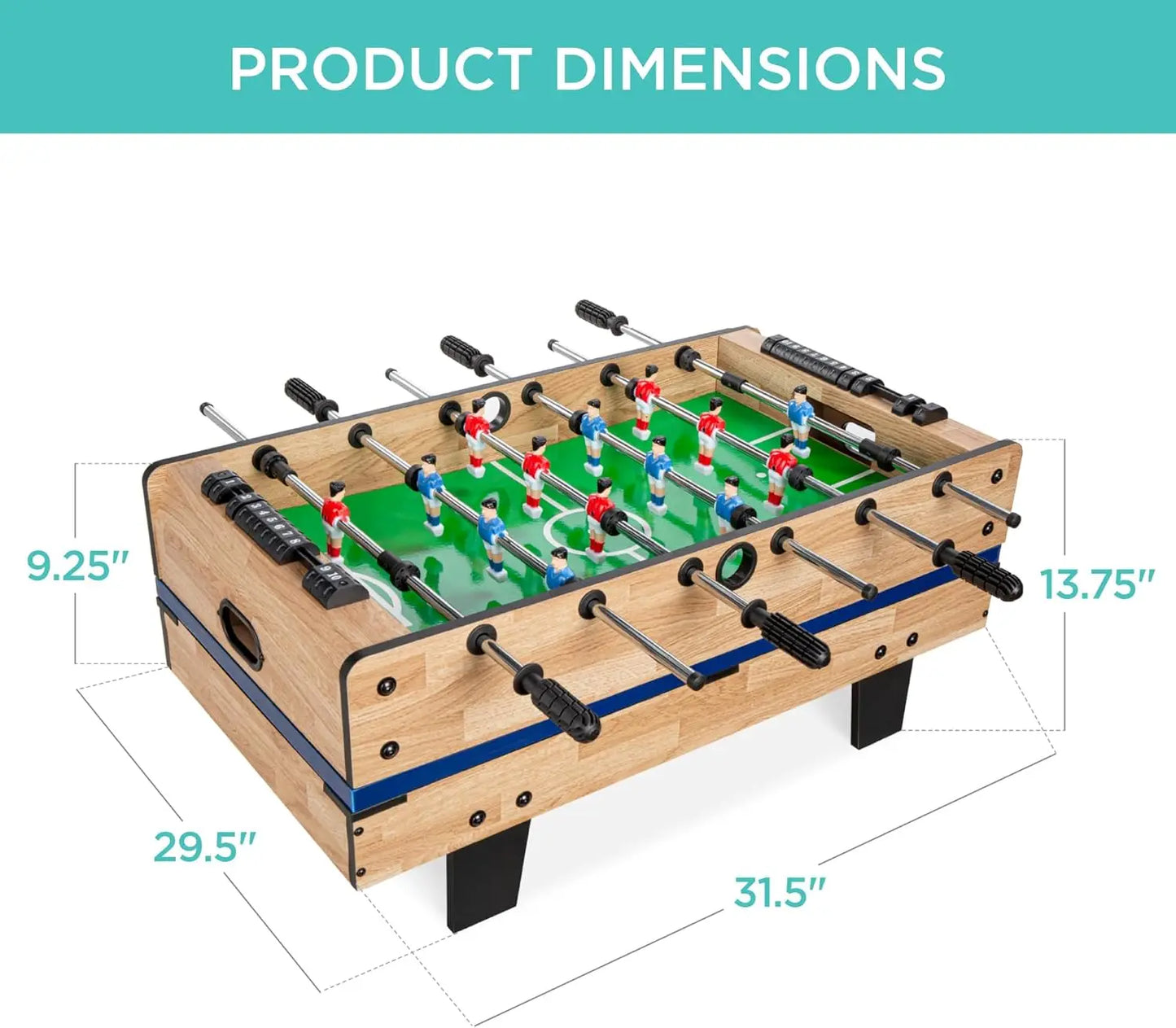 4-in-1 Multi Game Table Billiards, Air Hockey, Foosball, Table Tennis