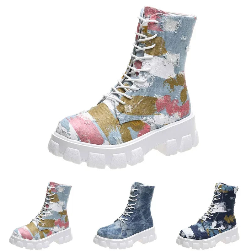 Breathable Thick-soled Fashionable Design Casual Boots