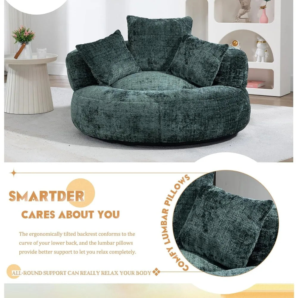 Oversized Bean Bag Couch with 3 Pillows