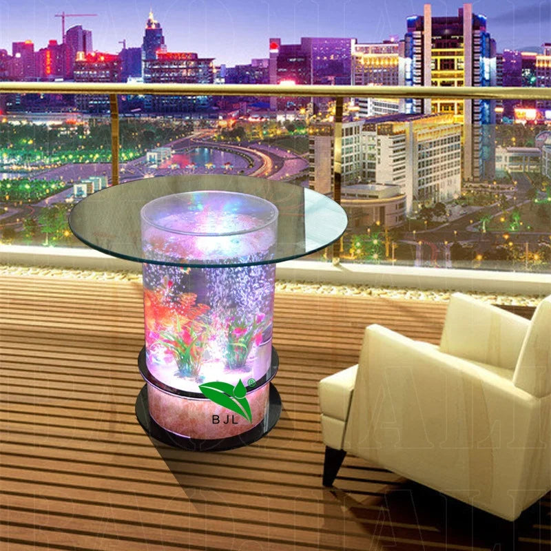 Custom, LED light acrylic water bubble glow dining table