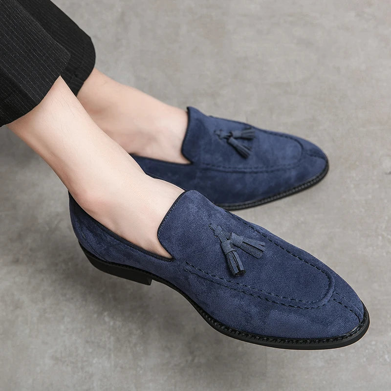 Men's Loafers Suede Slip-on Classic Dress Shoes