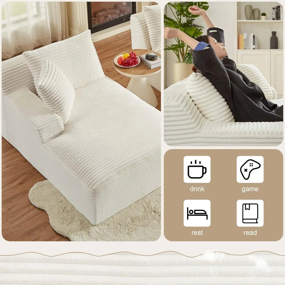 78” Oversized Double Chaise Lounge