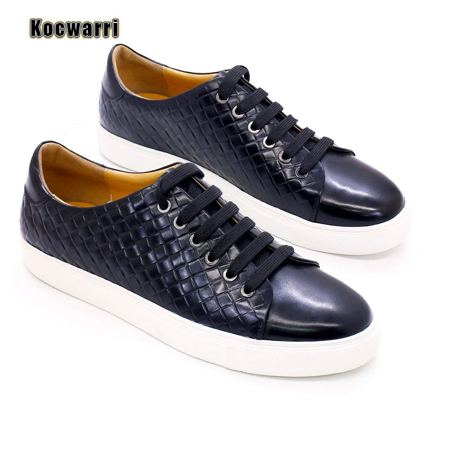 Men's Genuine Leather Shoes Comfortable Fish Pattern