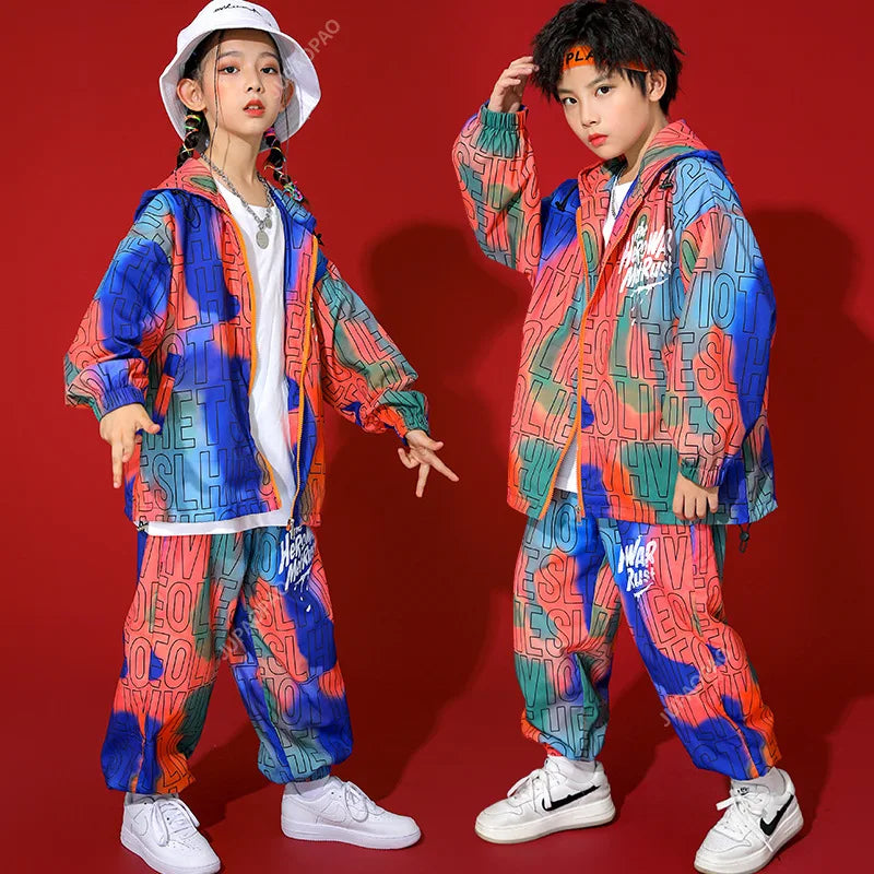 K pop Hip Hop Zip Up Letters Print Hoodie Jacket Top Streetwear