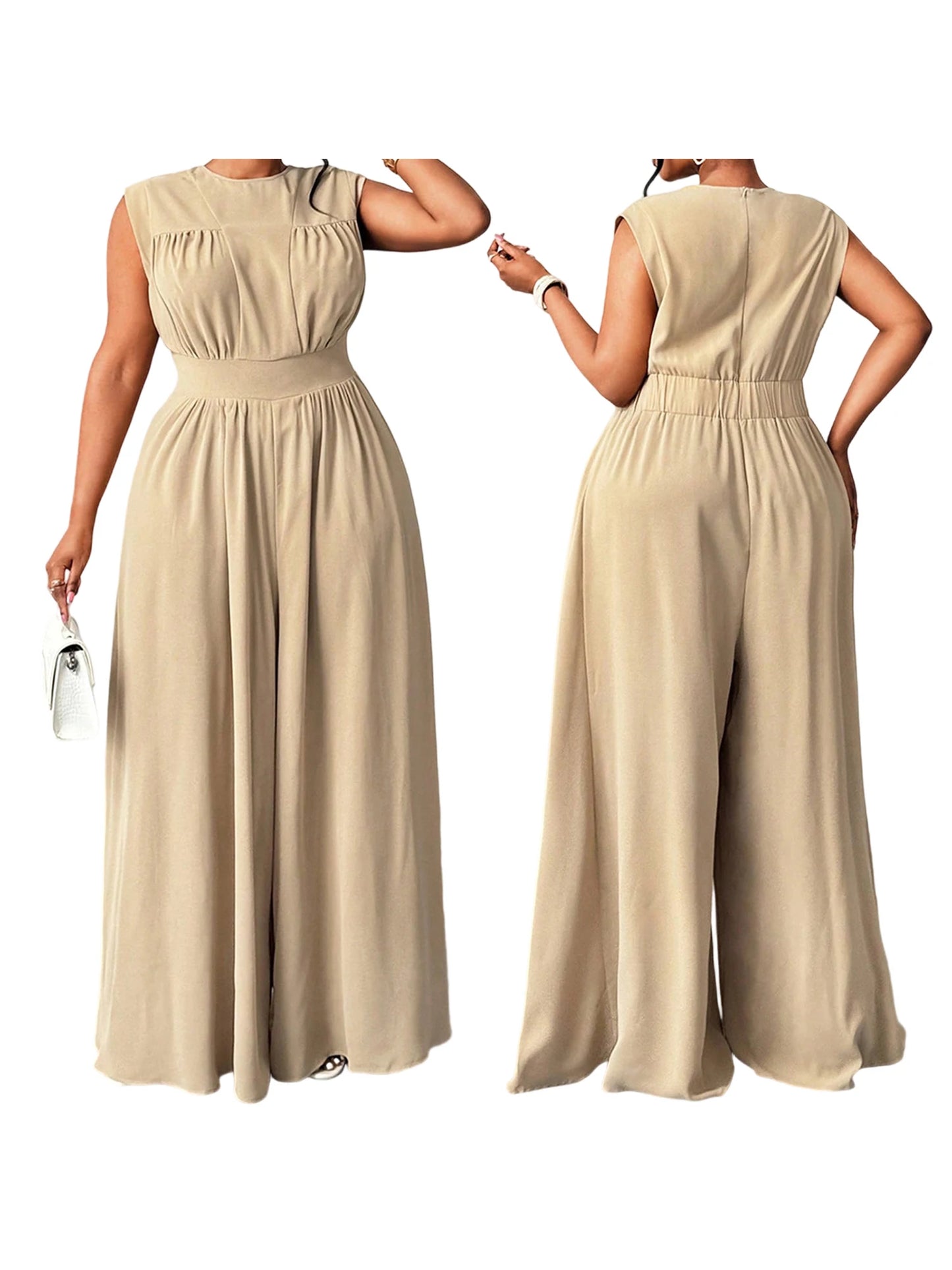 Women Plus Size Jumpsuit with Pockets