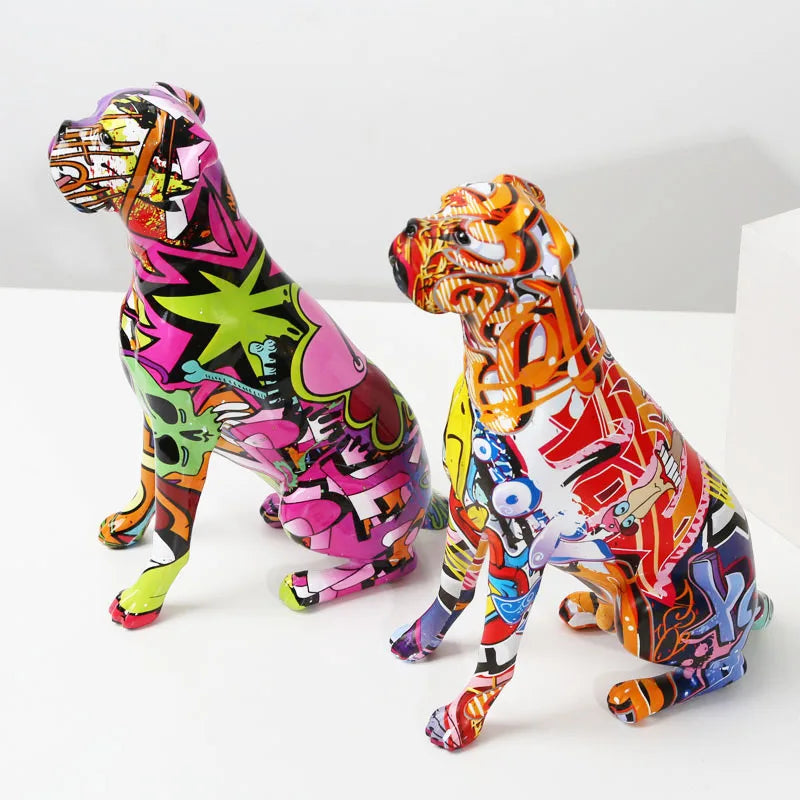 Creative Painted Art Water Boxer Dog Decorations