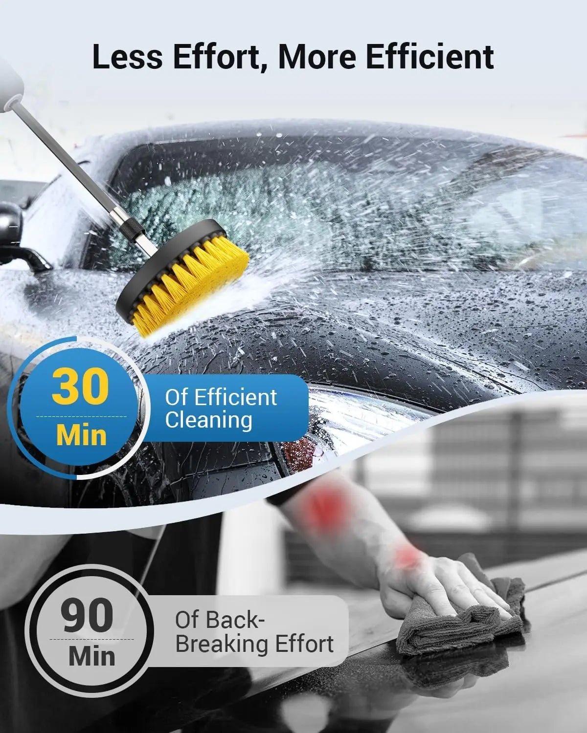 30PCS Car Detailing Kit with Drill Brush Attachments & Portable Box