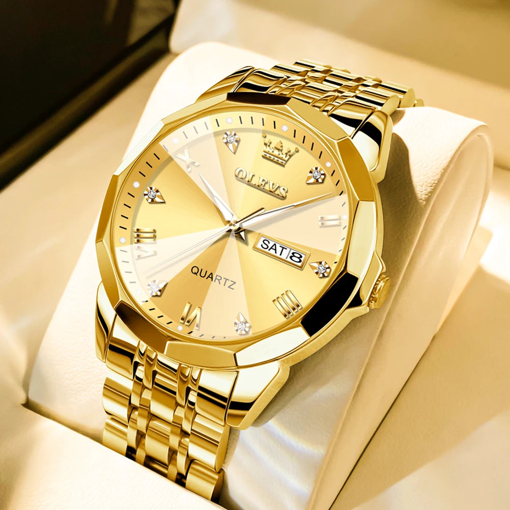 Quartz Waterproof Stainless Steel Luminous Wristwatch