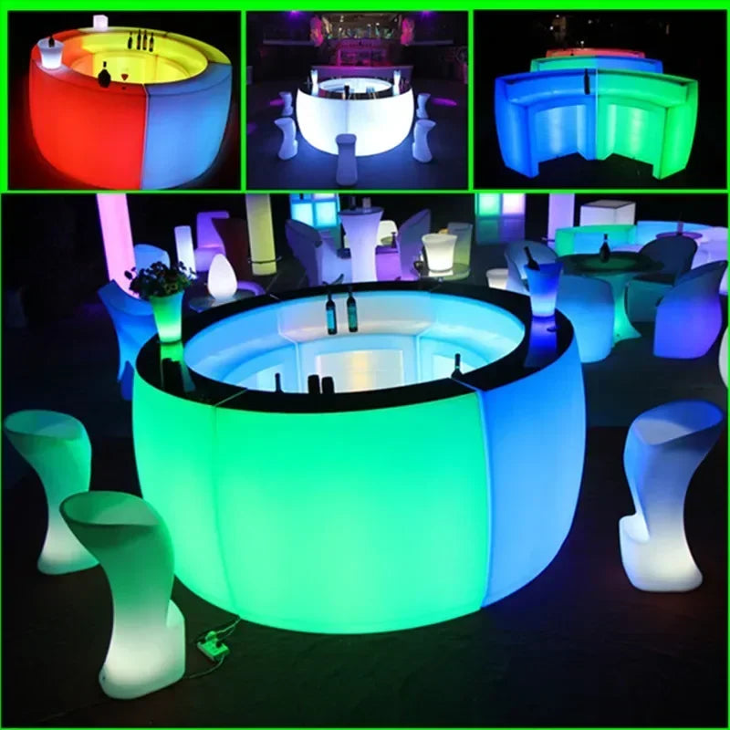 LED-Lit Counter Round Bar Colorful Creative Furniture