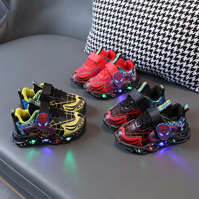 Disney Children's LED Light Shoes Spiderman Boys Sneakers