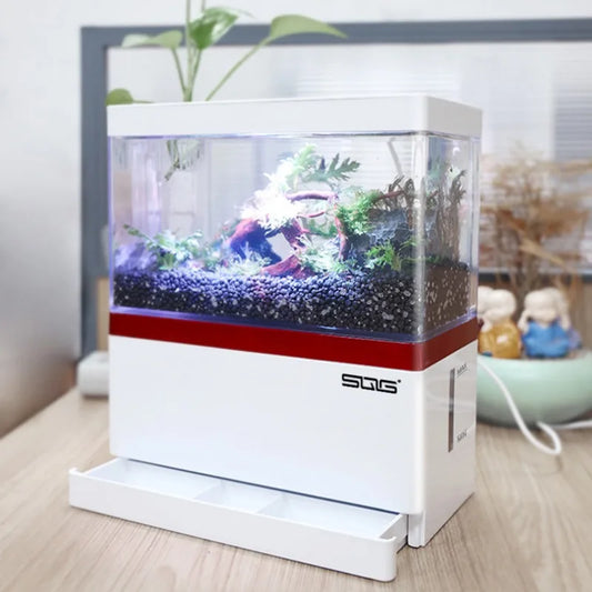 mini fish tank self circulating charging filter desktop