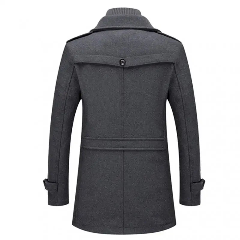 Winter Wool Coat Men Fashion Double Collar Thick Jacket