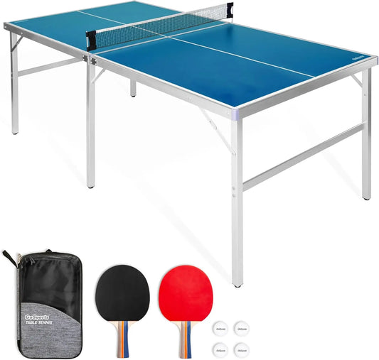 Portable Table Tennis Set with Net, Paddles & Balls