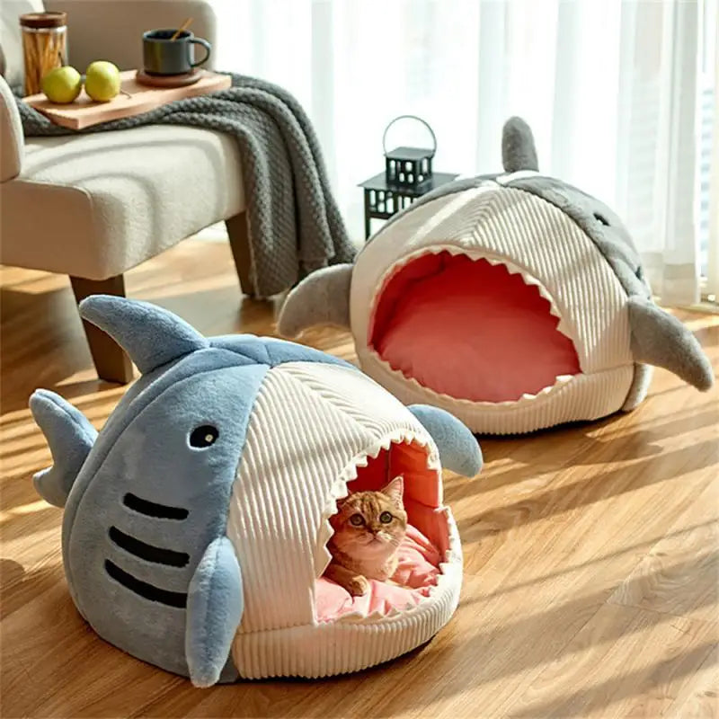 Cat's Nest Portable Shark Shape Cloth Shading Cat Bed