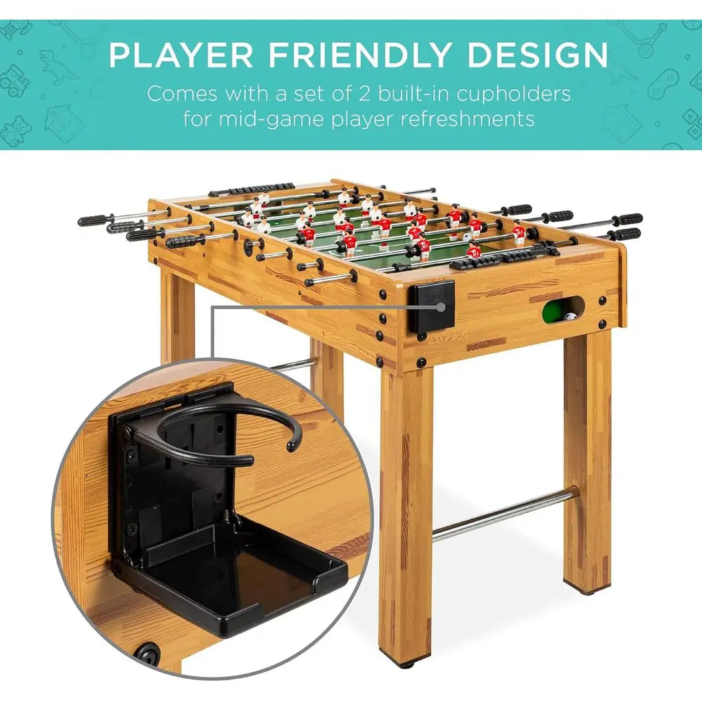 Competition Sized Foosball Table w/ 2 Balls, 2 Cup Holders