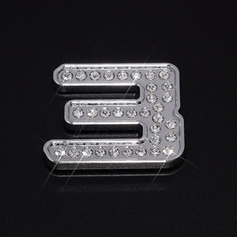 Silver Rhinestone Letters Numbers Car Stickers for Women and Girls