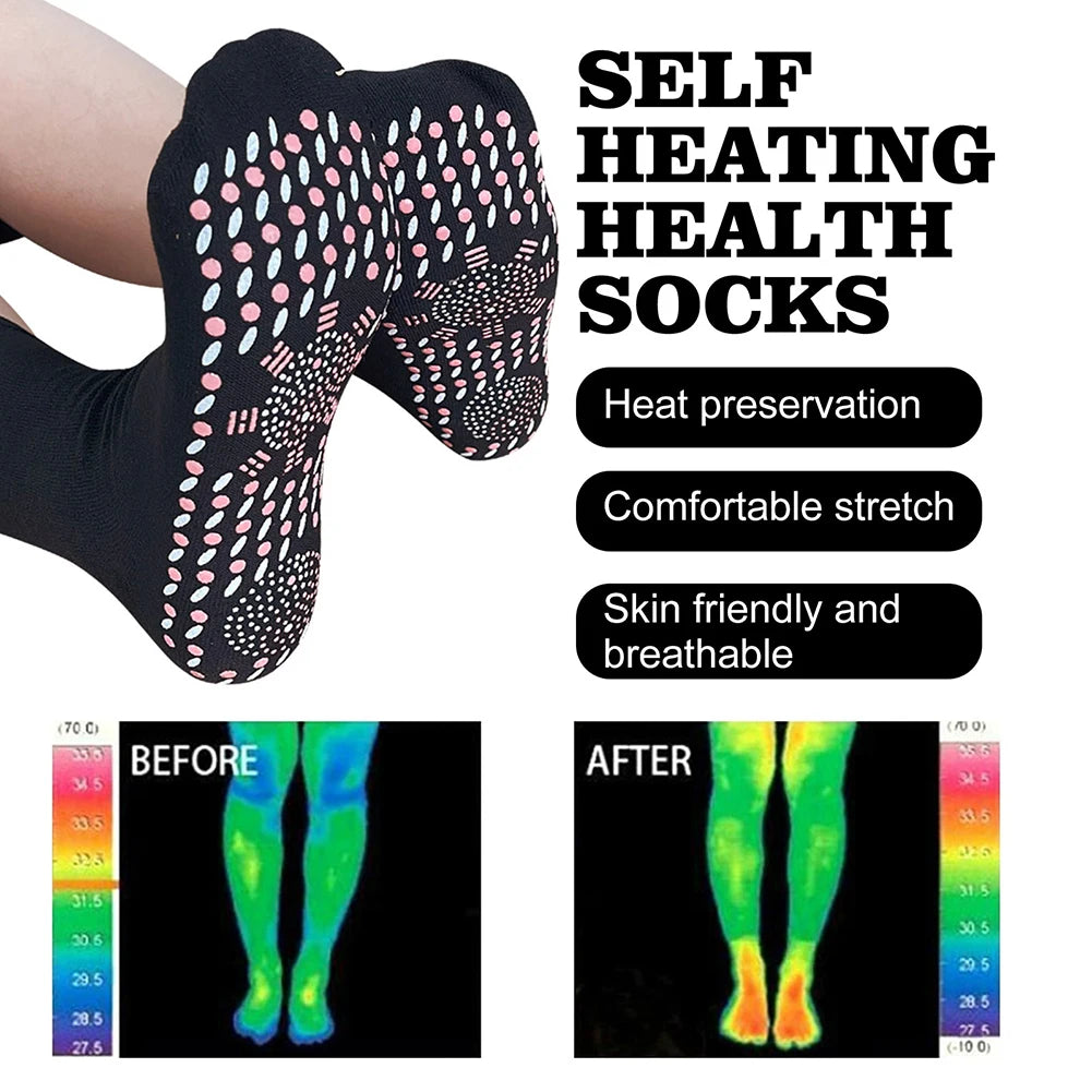 Warm Self Heated Massage Socks Therapy Non-Slip