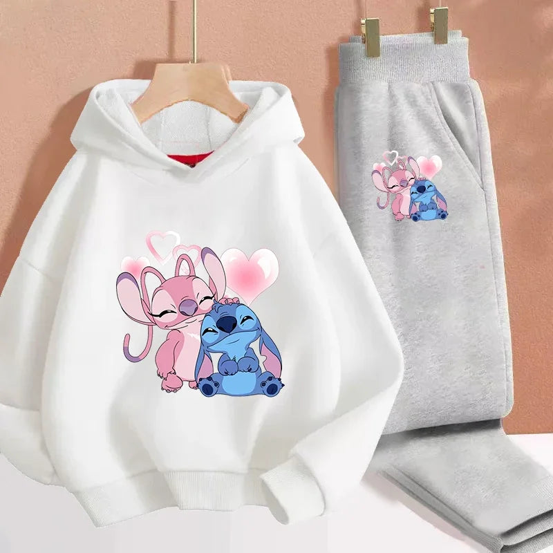Lilo & Stitch Hoodie Set Casual Tracksuit