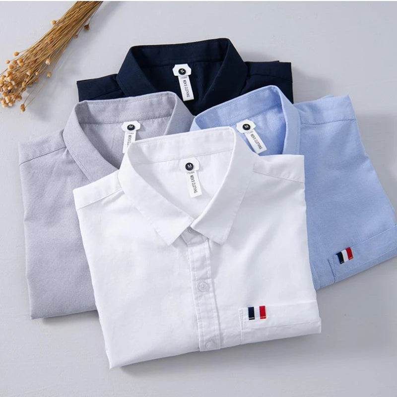 100% Cotton Business Casual Men's Short-sleeve Shirt