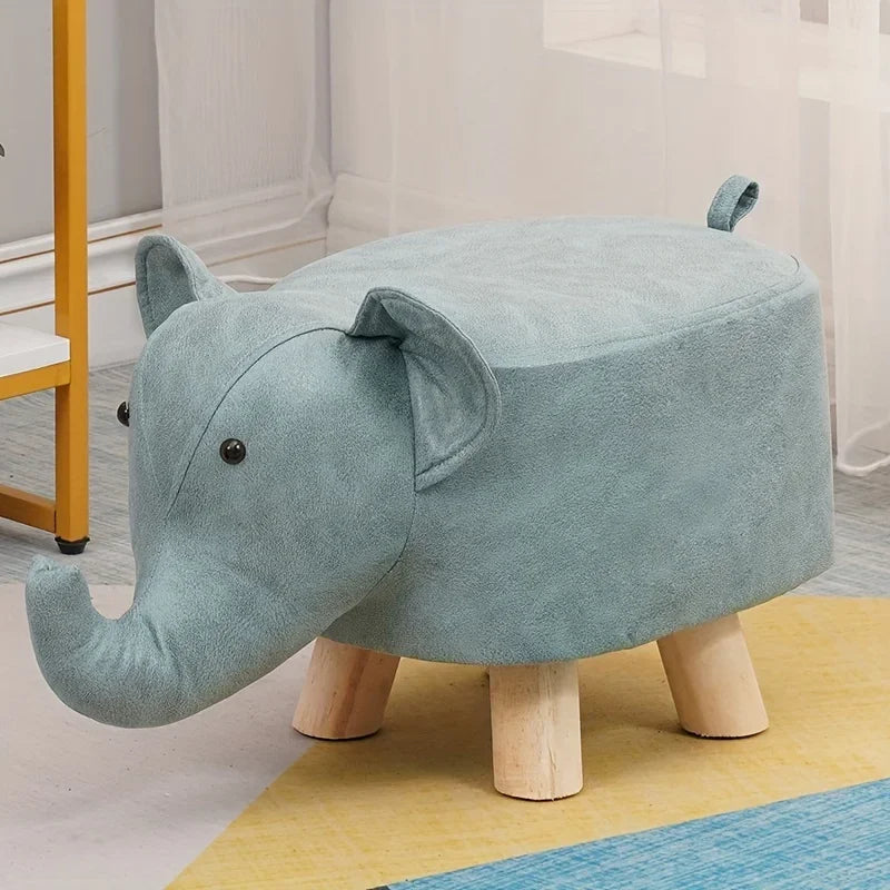 Elephant Stool Cartoon Cute Low Solid Wood