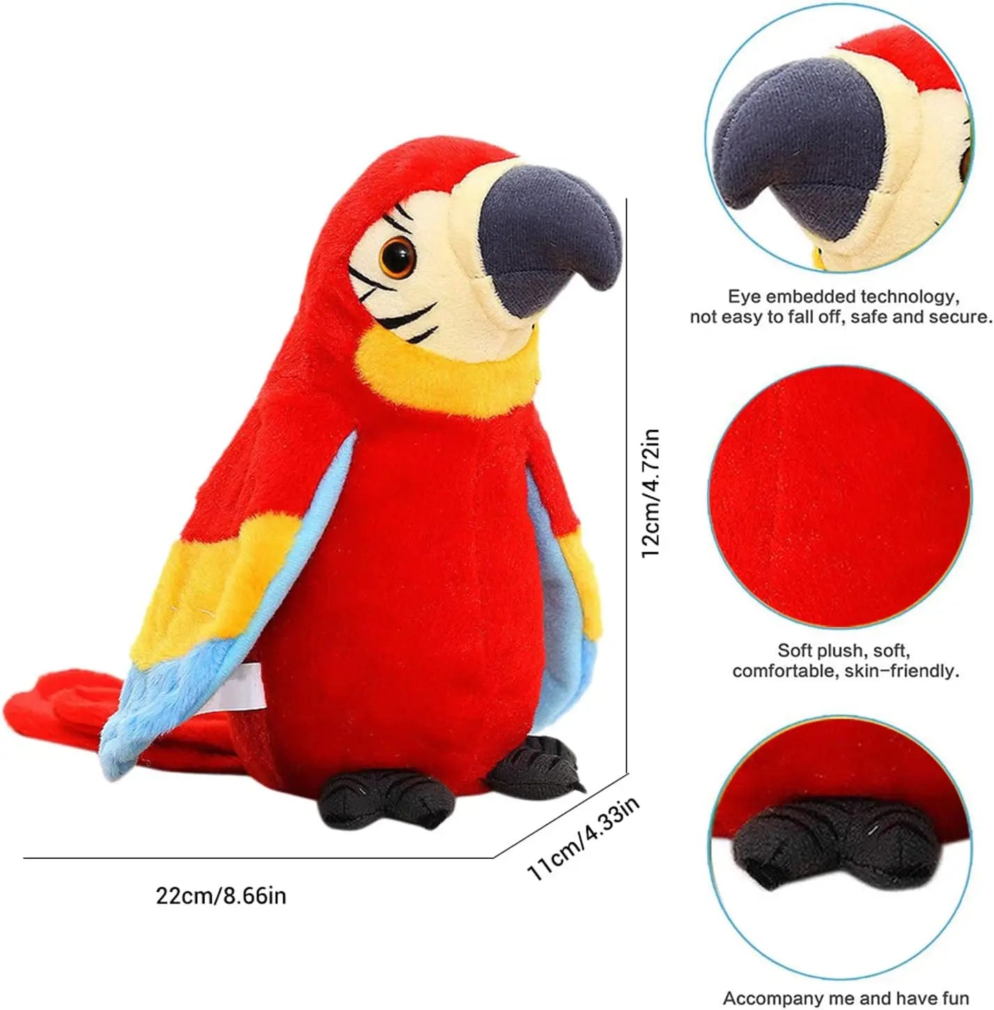 Talking Parrot Plush Pal Repeat What You Say