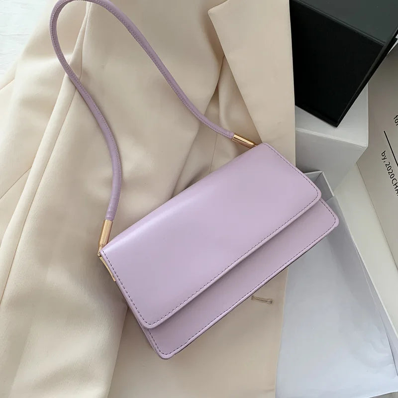 Fashion Underarm Shoulder Bag Solid Color
