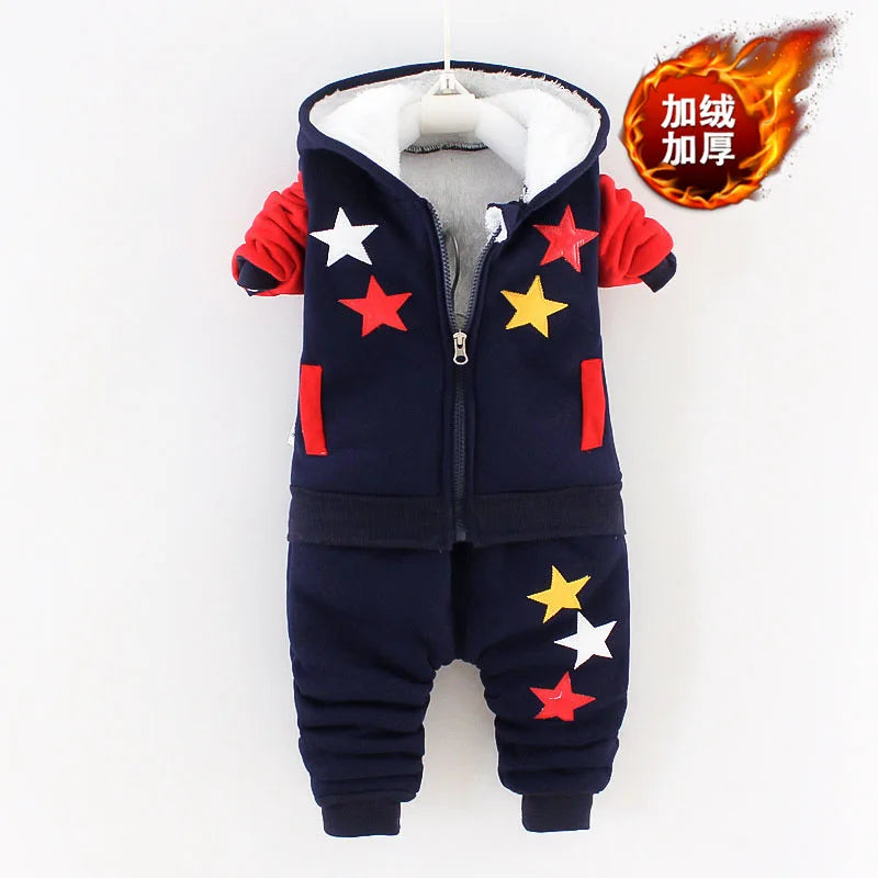 Boys Girls Cotton Coat Pants 2Pcs Children Fashion Outfit 1-5Y