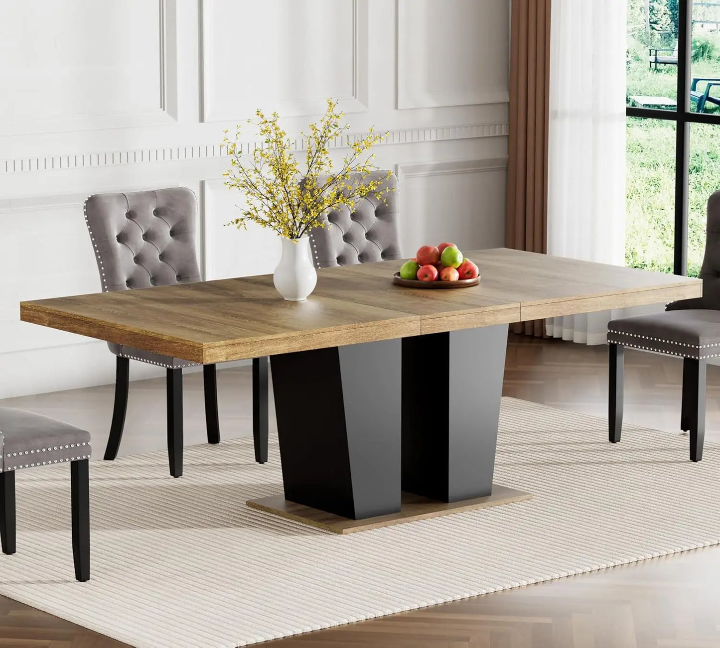 78.74" Extendable Dining Room Table for 6 8 10