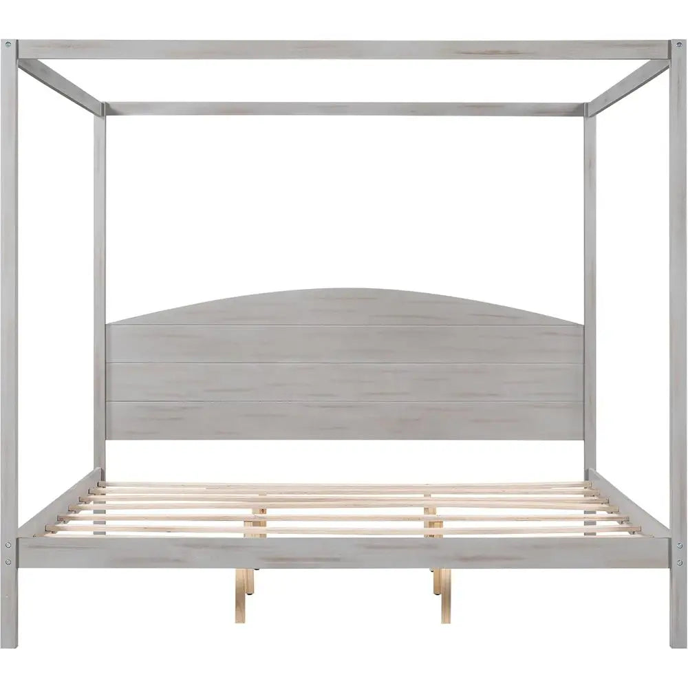King Size 4 Poster Canopy Bed with Headboard