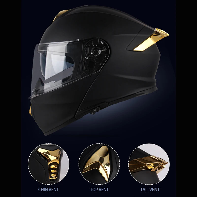 DOT Approved Full Face Helmets Protective Double Sun Visor