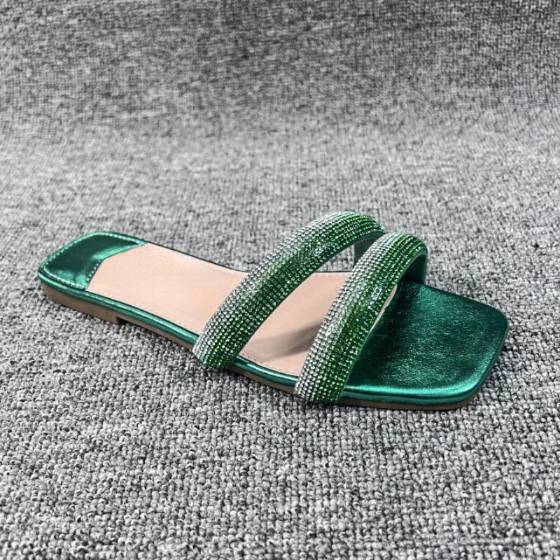 Rhinestones Belt Comfort Beach Ladies Slipper
