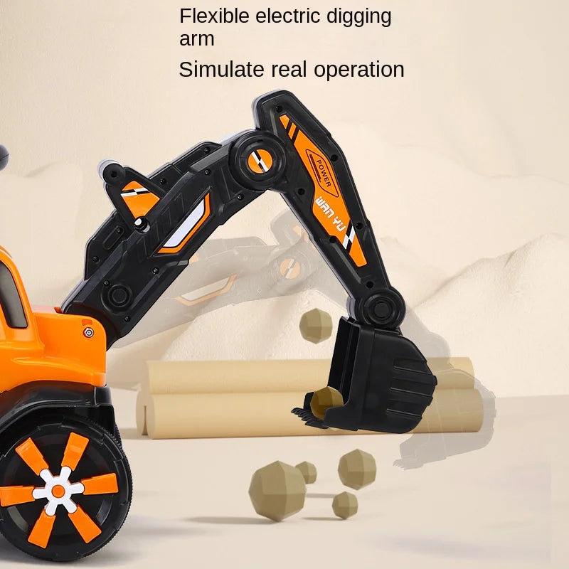 Engineering Vehicle Excavator Styling Four Wheels Kids Car