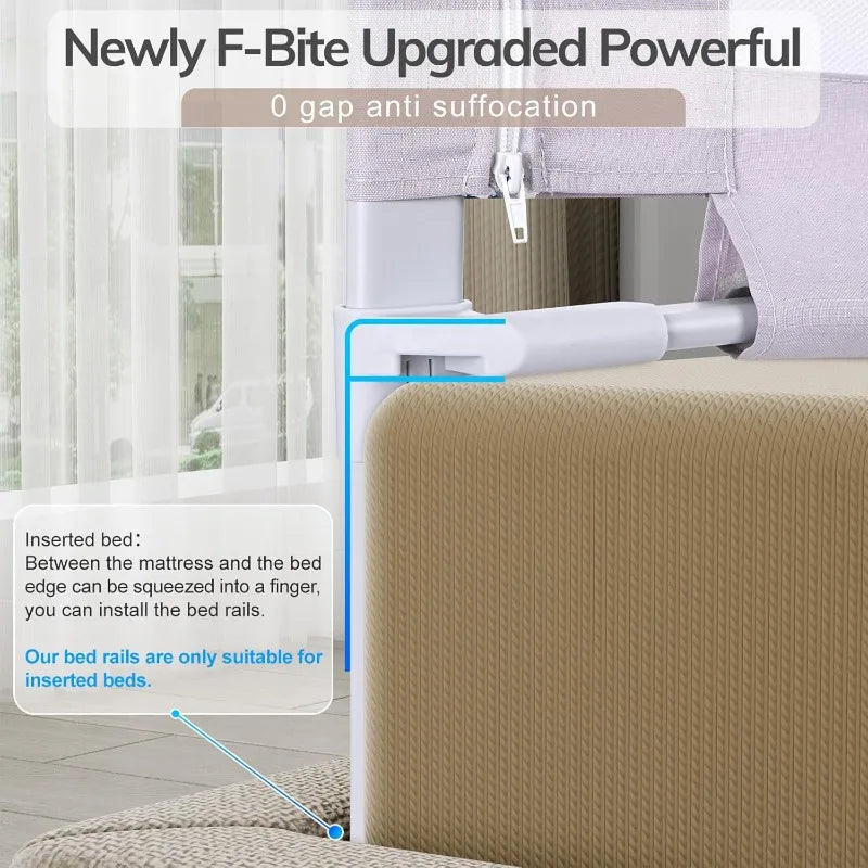 Bed Rail for Toddlers - (3 Pack) Toddler Bed Rails with Double Child Lock